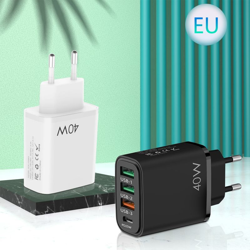 syct 1TYPE-C+3USB Mobile Phone Charger UK Standard PD20W+QC3.0 Fast Charging Adapter_voghion.com