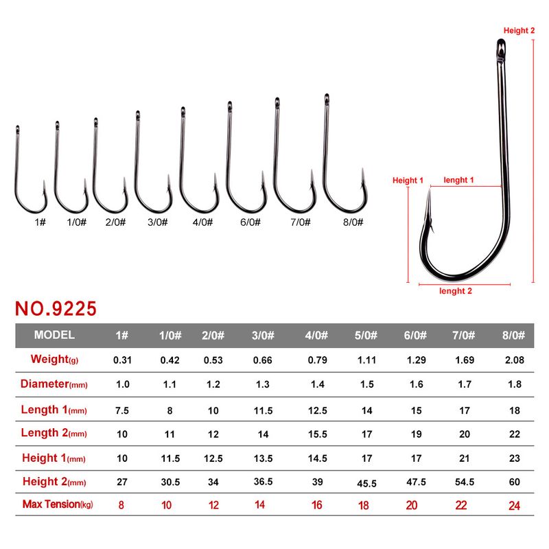 PRO BEROS Brand Fishing Gear Long Handle Hook Gun Black Belt Loop Barbed Fish Hooks 100 Pieces/Pack 9225_voghion.com