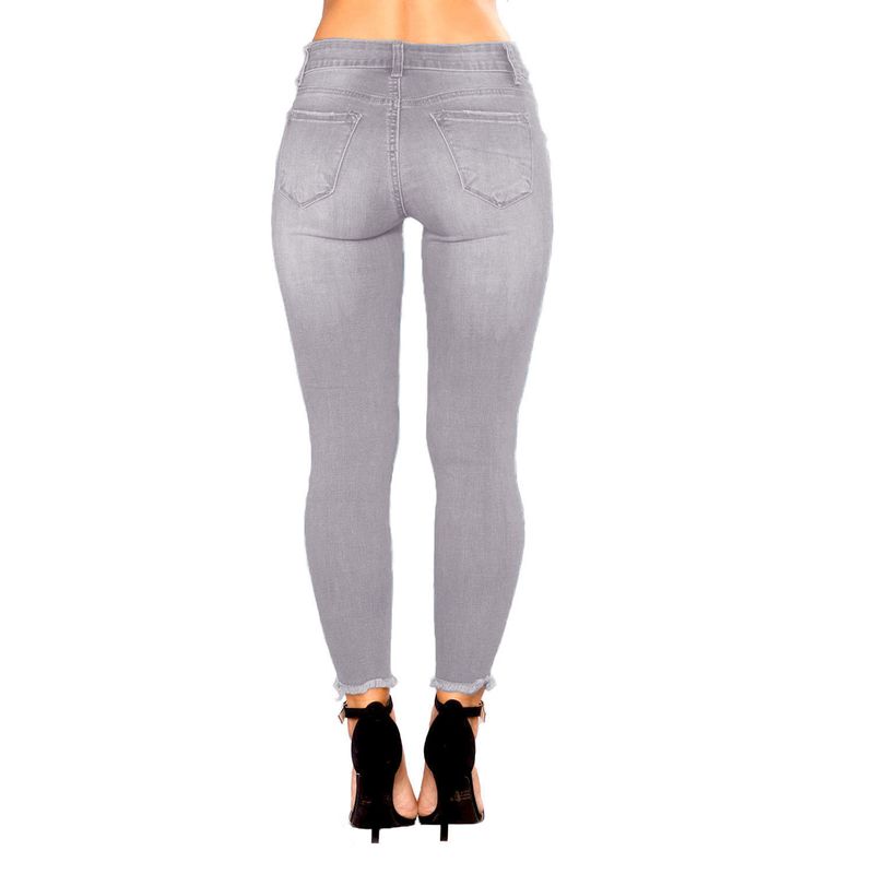 Dameklær Ny stil Ripped Denim Tight Women’s Wide Leg Style Nine Point Pants_voghion.com