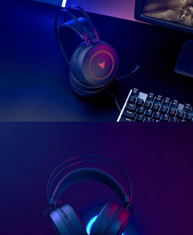 Digitex Rapoo VH160 Wired Gaming Light-Up USB Laptop Desktop Computer E-Sports Headset_voghion.com