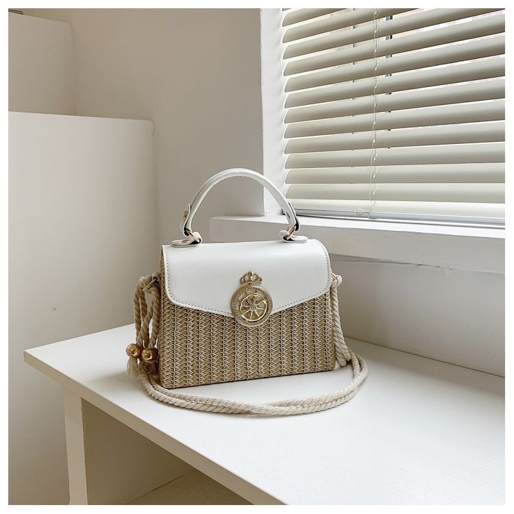 Dames Handtas Crossbody Tas Eén Schouder Hand Crossbody Tas Stro Geweven Box Tas_voghion.com
