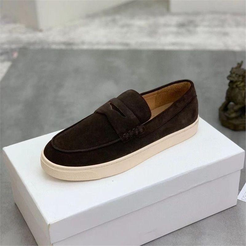 Herrenschuhe Wildleder Nubukleder Slip-On Loafers Frühling High-End Luxusmode_voghion.com