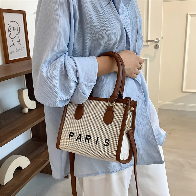 Burminsa Canvas Large Commuting A4 Work Tote Handbags For Women 2023 Trend Luxury Designer Small Ladies Shoulder Crossbody Bags_voghion.com