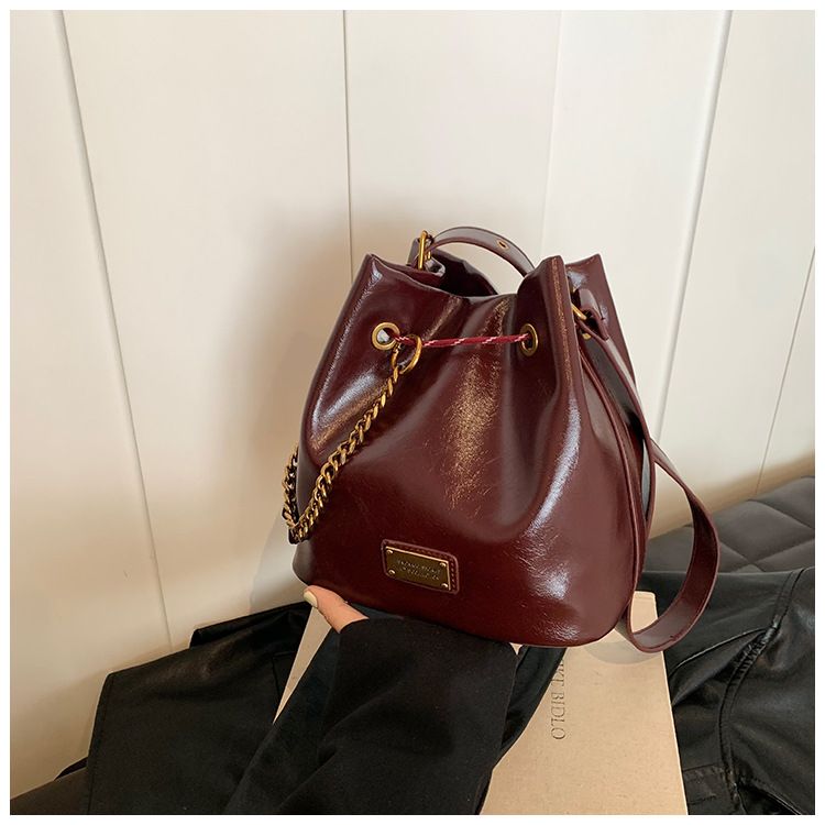 Retro Niche Bucket Bag Dámská nová luxusní módní všestranná malá kabelka přes rameno_voghion.com