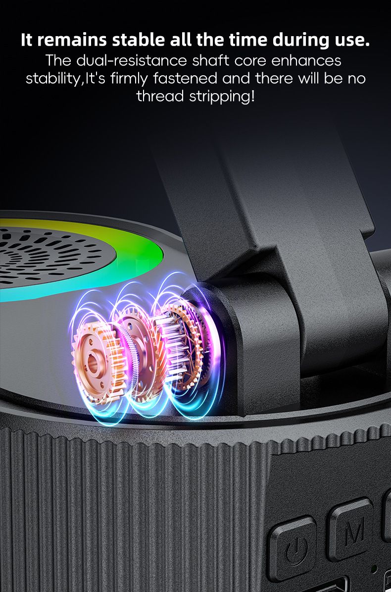 Support de diffusion en direct 3 en 1, microphone à lumière RVB, nouveau mini haut-parleur Bluetooth, son paresseux_voghion.com