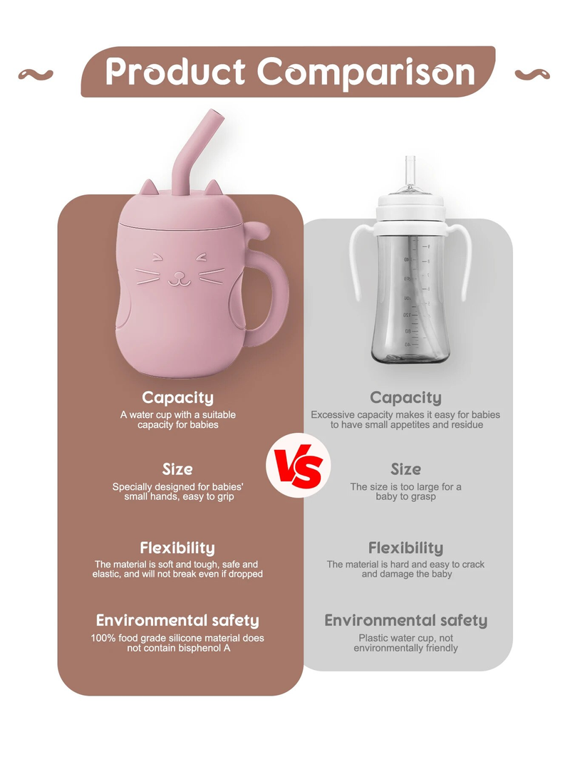 1 peça de canudo de silicone para bebês, copo portátil sem BPA para armazenamento, recipiente para lanche, copo de alimentação, copo à prova de vazamento para crianças, copo de bebida para aprendizagem_voghion.com