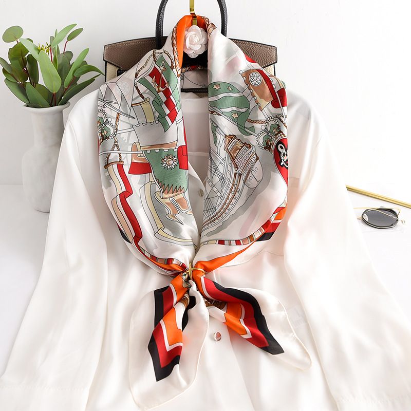 Spring and Autumn New Fashion Trend Women's Navy Style Proessional Simulation Silk Decoration Shawl Sun Protection_voghion.com