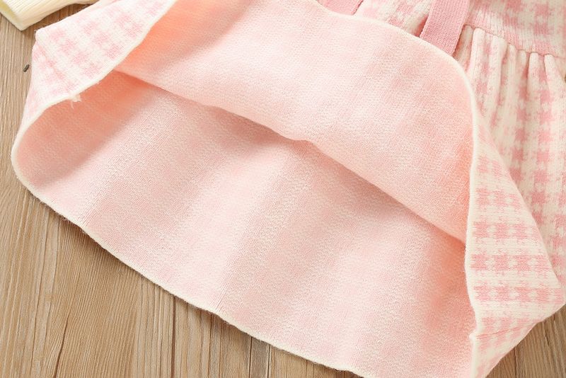 Mädchenkleid, ausgefallenes kleines Mädchen, süßer Strickpullover mit Schleife, Kinderkleid_voghion.com