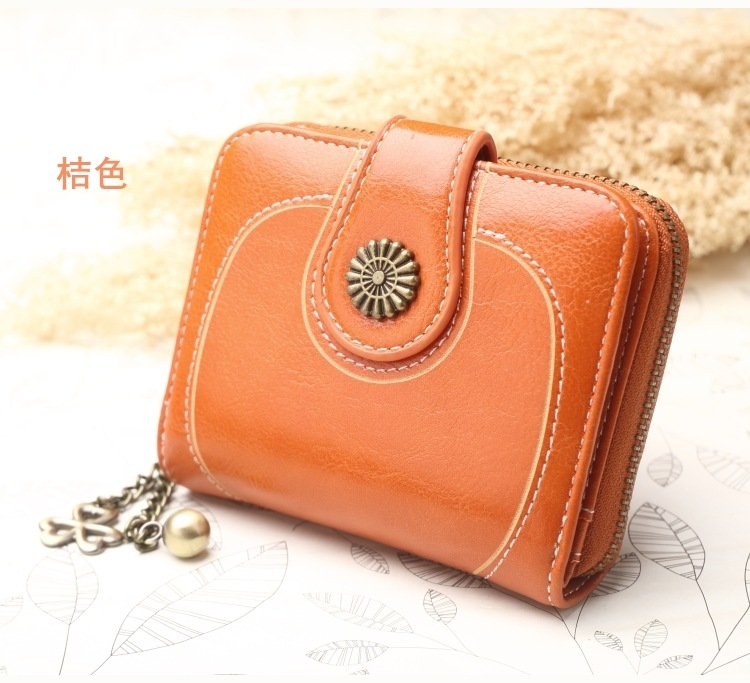 Kvinder Vintage Ws Smurt Læder Blomst Dame Lynlås Møntpung Kvinde Lille Clutch Pengetaske Kreditkortholder_voghion.com