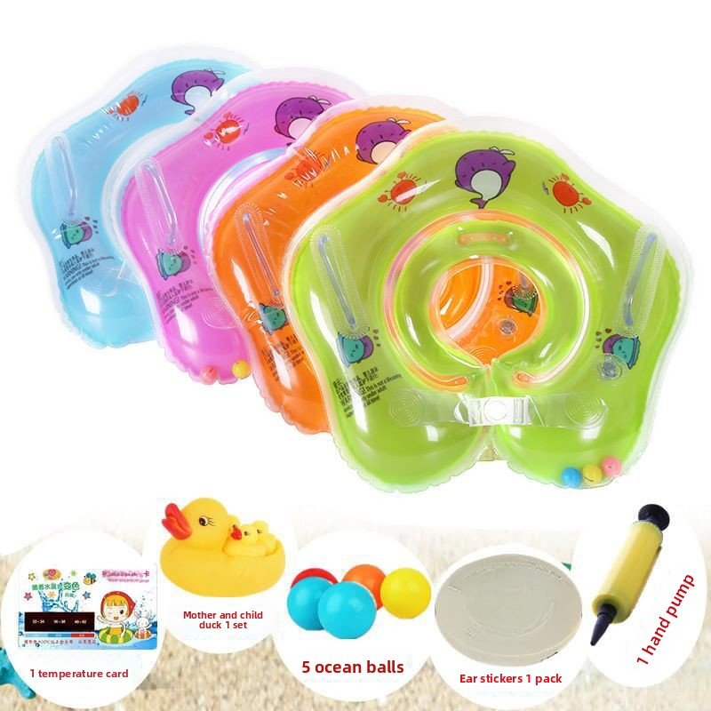 Swimming To 1 Anti-Turn Baby Neck 0 Year Old 6 Months And Above Inflatable Home Bath Ring_voghion.com