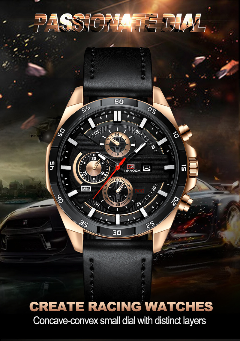 VA VA VOOM Trendy Men's Trendy Cool Calendar Men's Watch Tungsten Steel Watch Non Mechanical Quartz Steel Belt Men's Watch_voghion.com