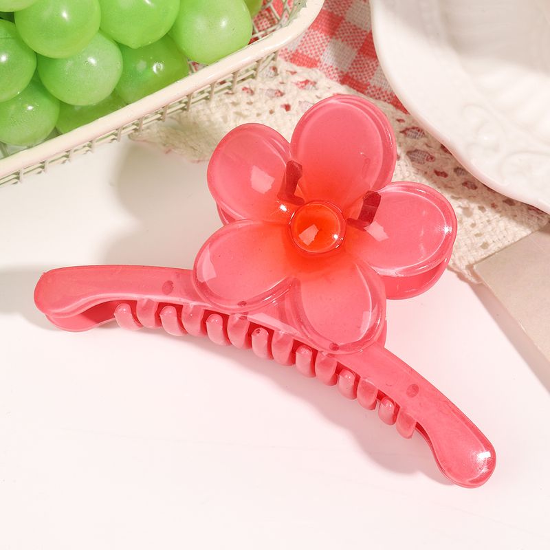 Fermaglio per capelli a forma di squalo con grande fiore a croce Plumeria Premium estivo - Accessorio per capelli con chignon posteriore_voghion.com