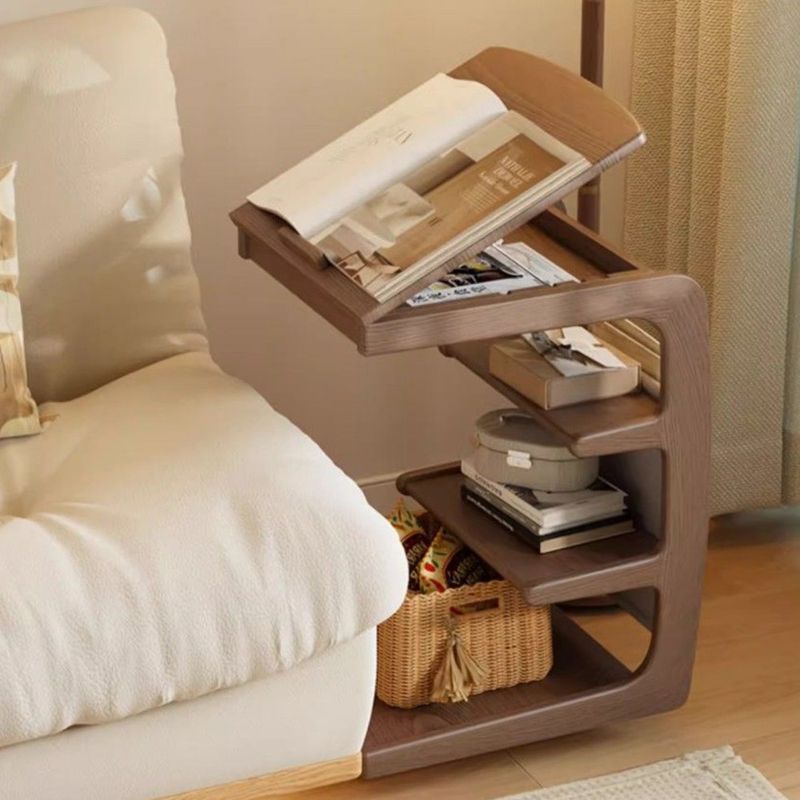 Solid Wood Bookshelf New Model Movable Room With Wheels Floor-standing Bedside Bookcase Home Balcony Coffee Table Ins_voghion.com