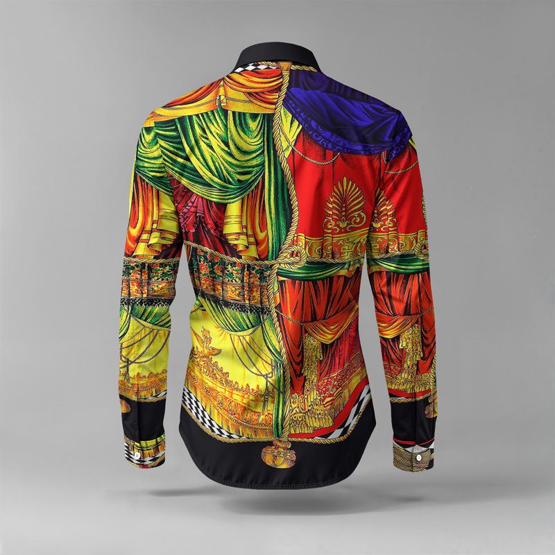 2025 Spring Summer Men Shirt Set Brand Print Fashion Printing Two Piece Set Mens Light Luxury Lightweight Party Long Sleeves_voghion.com