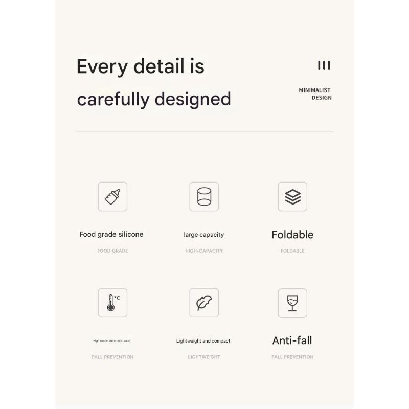 Faltbare Silikon-Wasserflasche, tragbar, auslaufsicher, Reise-Sportflasche, BPA-frei, faltbar, für Outdoor, Wandern, Camping, wiederverwendbar, leichte Flasche_voghion.com