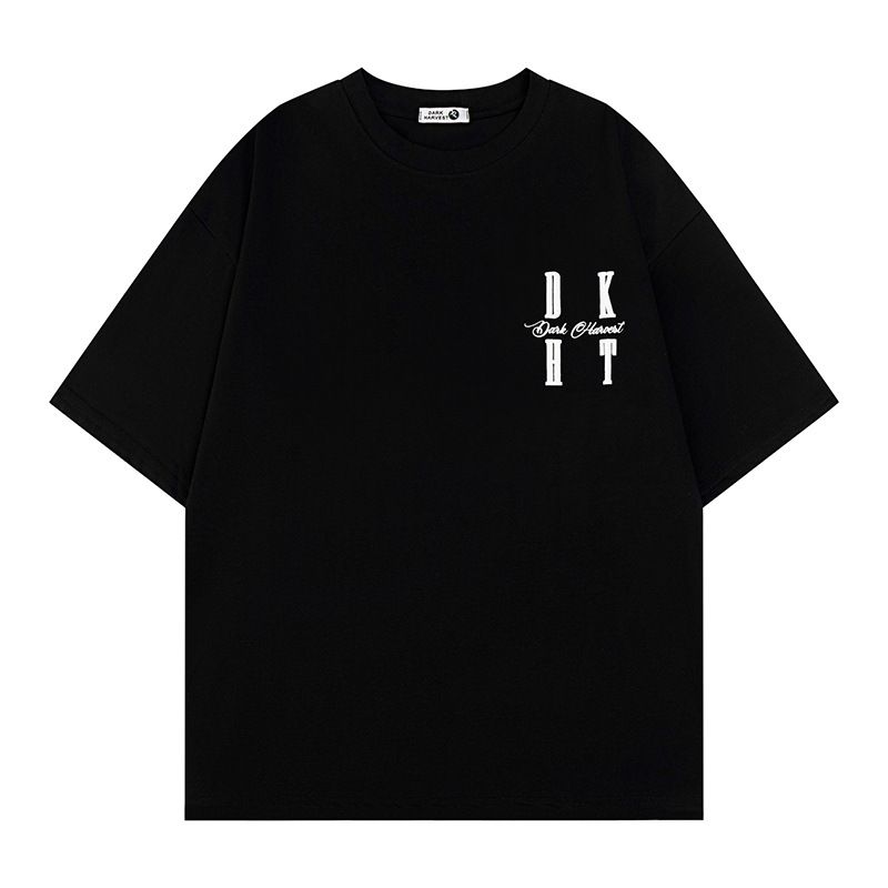 T-shirt a maniche corte con stampa di lettere in schiuma da uomo e da donna, estiva, comoda e comoda, in puro cotone, a mezza manica._voghion.com