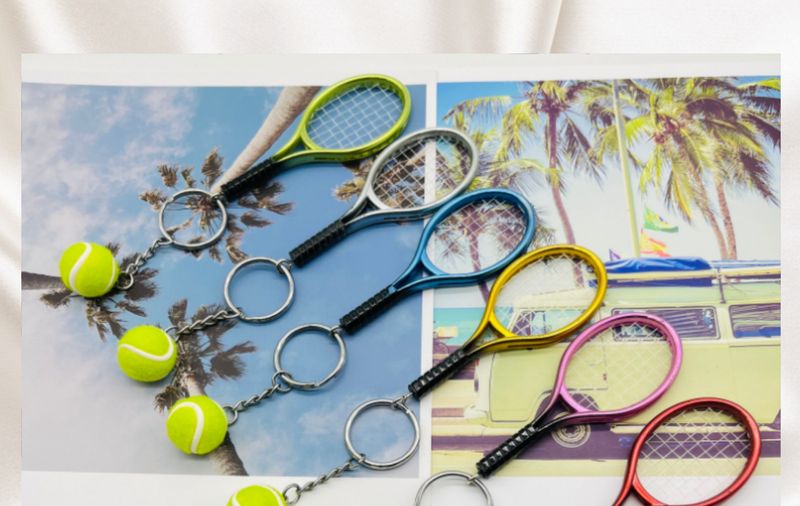 Ciondolo in filo di simulazione mini racchetta da tennis portachiavi regalo attrezzatura sportiva_voghion.com