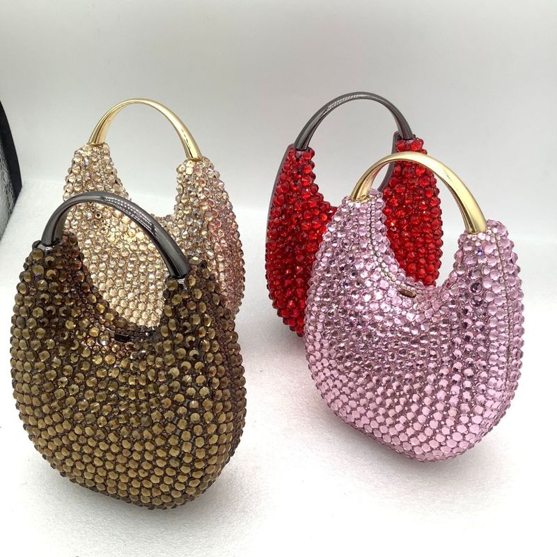 Xiyuan New Style Banquet Clutch Full Rhinestone Handbag Small Square Crystal Inlaid Diamond Evening Bag_voghion.com