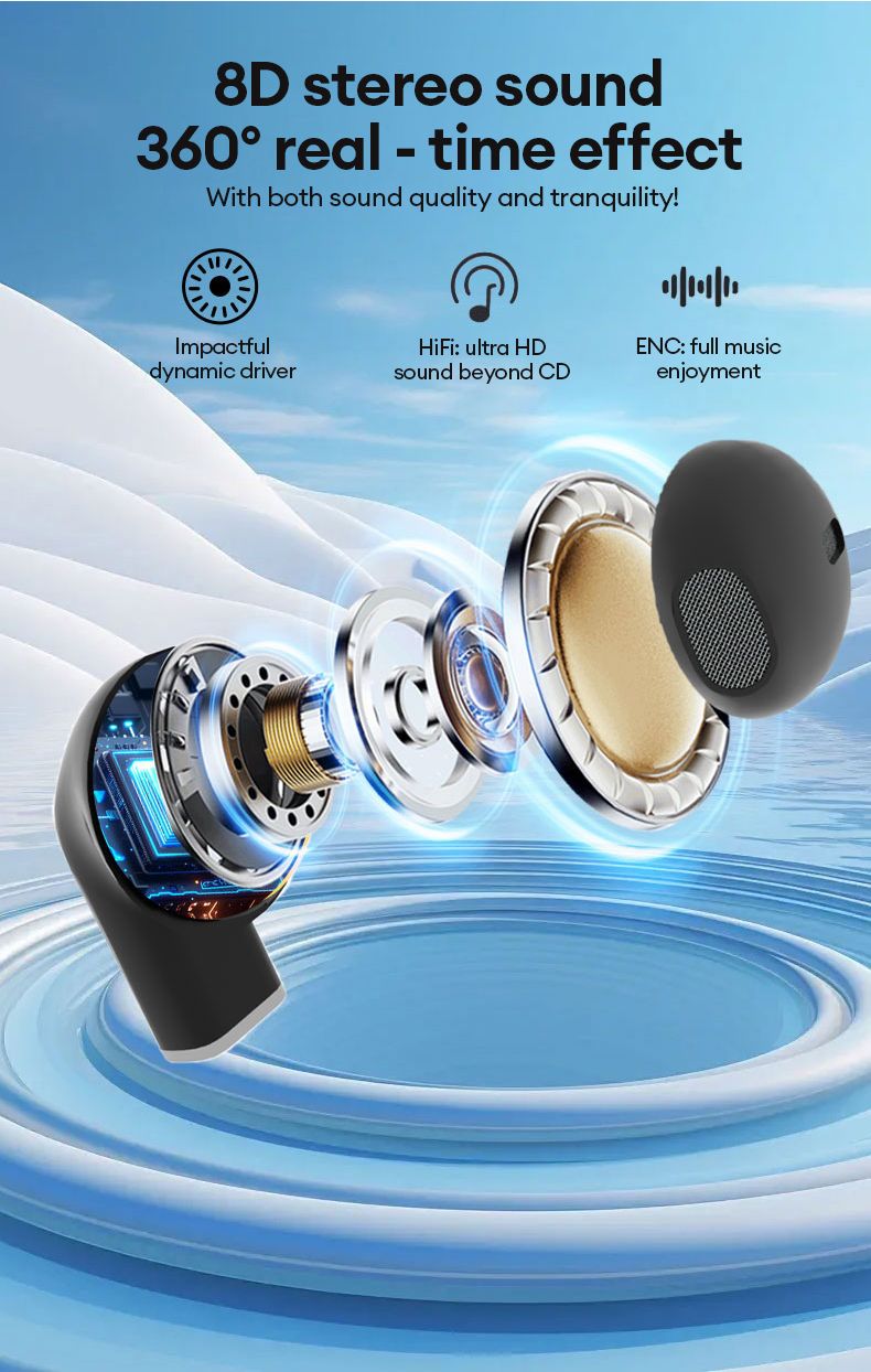 PAZA CT2 Wireless Bluetooth 5.4 Earphones Ultra-low Game Latency Earbuds Dual Gold-standard Sound Quality Headphones_voghion.com
