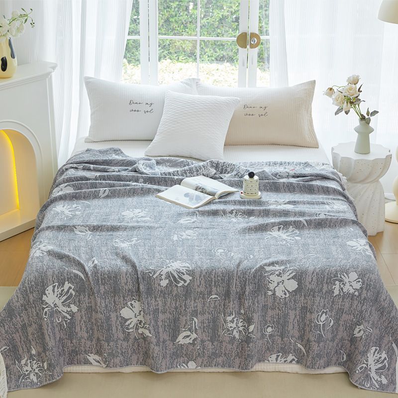 100% Cotton 4-Layer Lightweight And Breathable Blanket Summer Luxuriously Soft Gauze Bedding For Bed_voghion.com
