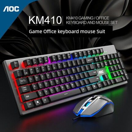 Aockm410 Metal Suspension Luminous Key Suit Game Business Office For Home Heavy Magic Color Keyboard And Mouse_voghion.com