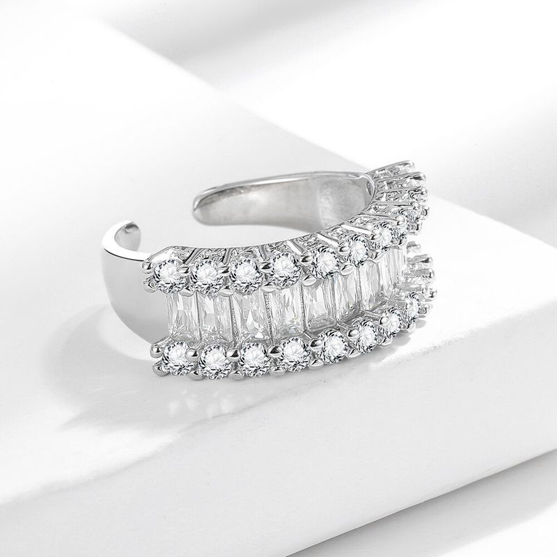 Live streaming hot selling light luxury pure silver ring, full diamond imitation Mosang stone single row women's index_voghion.com