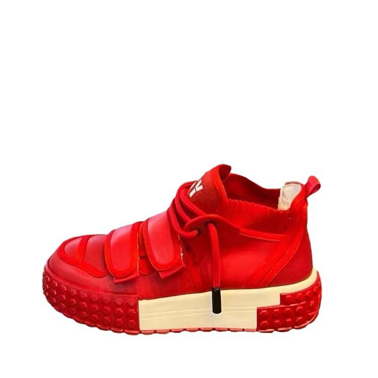 Hierscht a Wanter Klettverschluss High Top Schong Lieder Liicht Luxus Eenzel selwechte Stil Moud_voghion.com