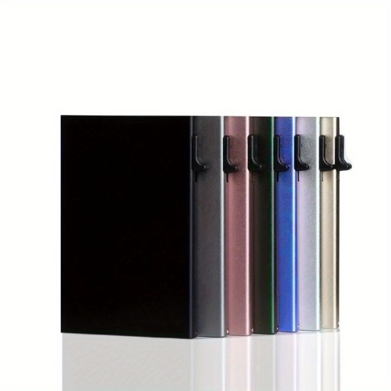 RFID Metal Men's Card Holder Simple Ultra Thin Bank Card Protective Case Aluminum Alloy Side Push One Key Card Out Anti Theft Swipe_voghion.com