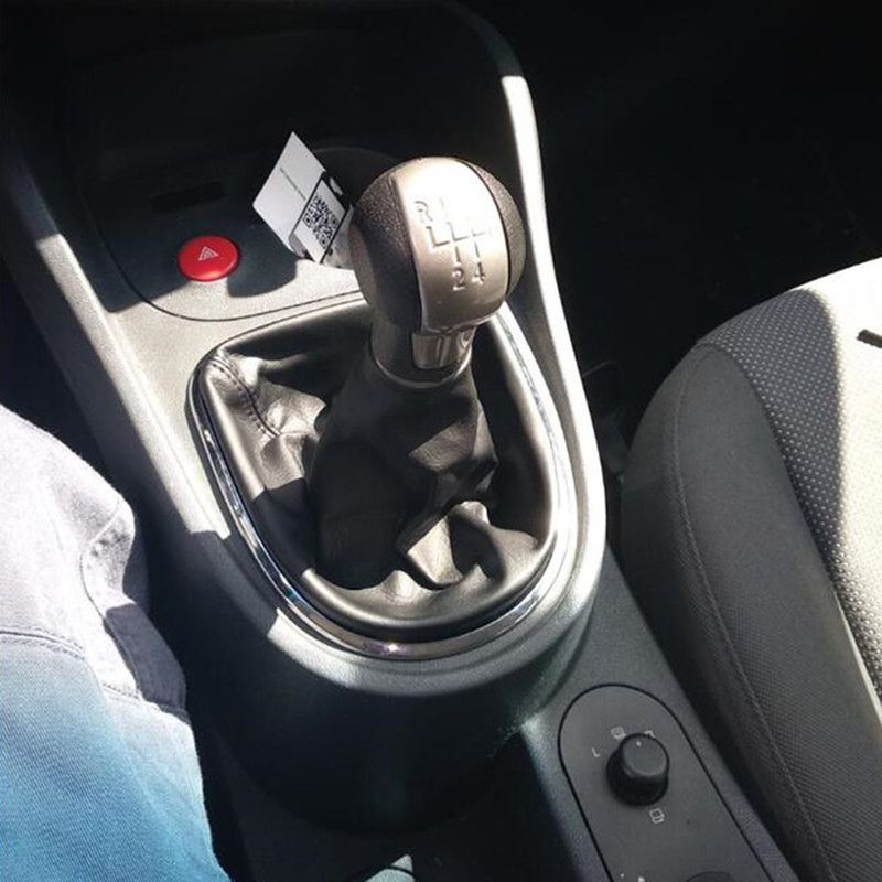 Pomello del cambio leva del cambio 5 6 velocità ABS con cuffia in pelle set completo per Seat Altea 2004-12 Leon II 2005-12_voghion.com