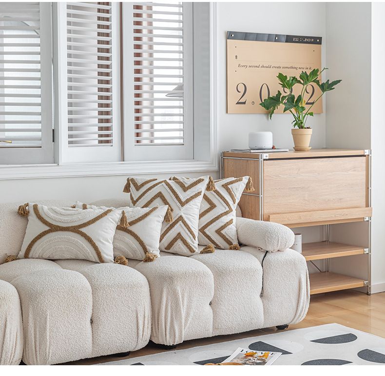 Fodera per cuscino geometrica moderna – Fodera per cuscino minimalista in poliestere per divano e letto (30x50 cm/45x45 cm, compatibile con cotone PP)_voghion.com