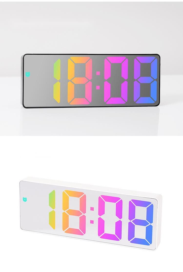 INS Style New LED Character Electronic Sveglia da comodino Semplice Moda Colorato Grande Schermo Orologio 0725_voghion.com