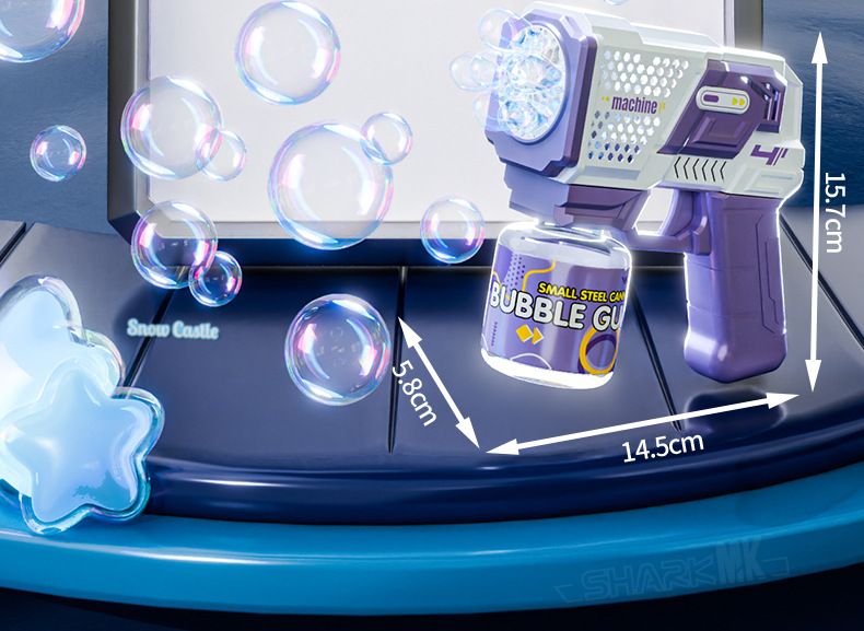 Automatisk bubbelpistol med LED-lampor - Cool elektrisk bubbelpistol för barn utomhuslek (perfekt present till pojkar och flickor)_voghion.com