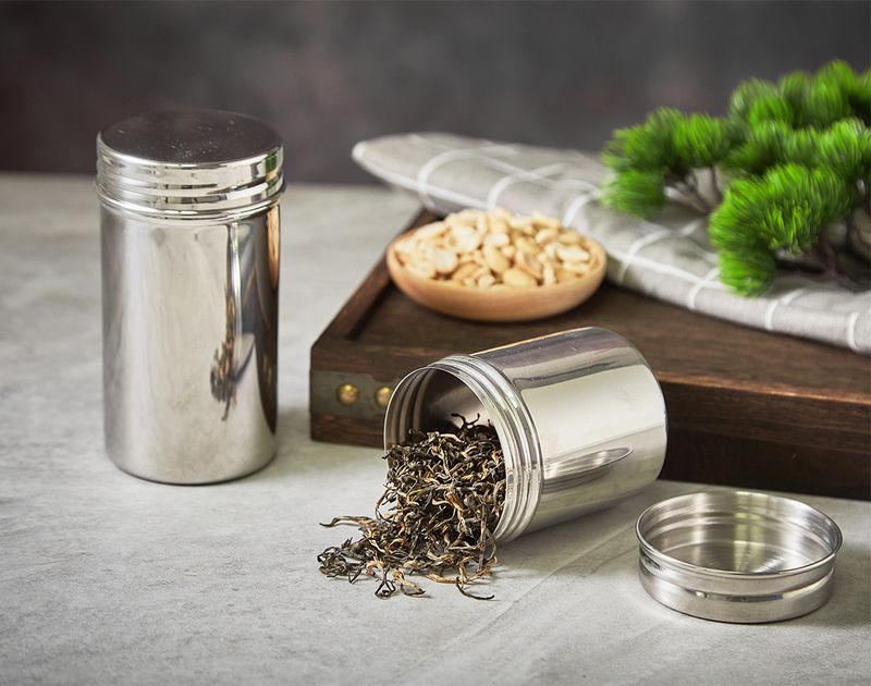 Stainless Steel Sealed Storage Jar, Portable Airtight Food Storage Container Canister for Coffee Beans Flour Cereal Suga_voghion.com
