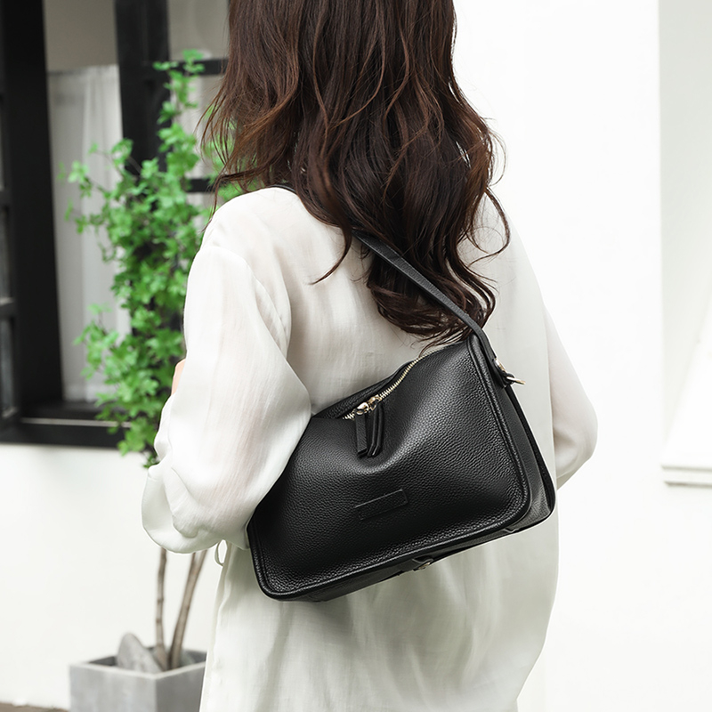 Frauen Einkaufstasche Hohe Qualität Echtes Leder frauen Schulter Umhängetasche Designer Einfarbig Rindsleder Weibliche Messenger_voghion.com