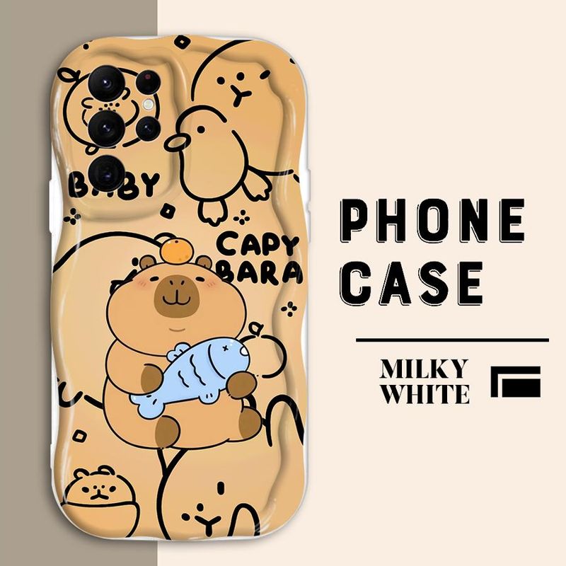 Cute Capybara Phone Case for Samsung Galaxy S20 FE S23 FE S22 Plus S24 S25 Ultra S21 S23 S25 Ultra S25 Plus Soft Cover_voghion.com
