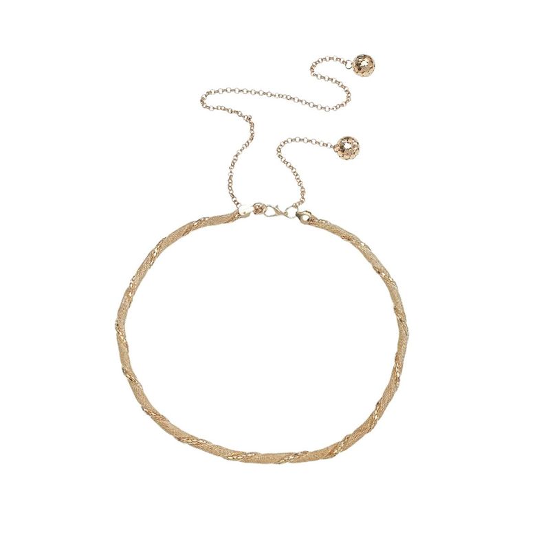 Ceinture à pendentif en métal doré avec perles, élégante décoration de style coréen, accessoire en maille réglable_voghion.com