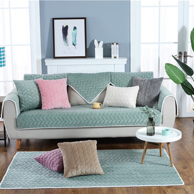 Myk sofa Sofa deksel Sklibestandig teppe Teppe Pute Gulvmatte Hjem setepute_voghion.com
