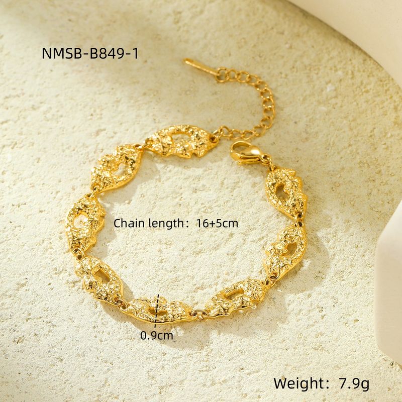 Pulsera de acero de titanio para mujer INS, chapada en oro de 18 quilates, con incrustaciones de circonitas, elegante y versátil, ideal para apilar._voghion.com