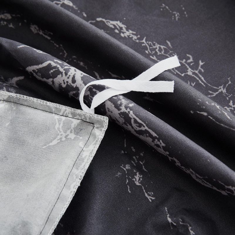 Premium Black Marble Duvet Cover Set - Twin/Full/Queen/King Size - Reversible Stone Pattern With Pillowcases - Breathable Brushed Polyester_voghion.com