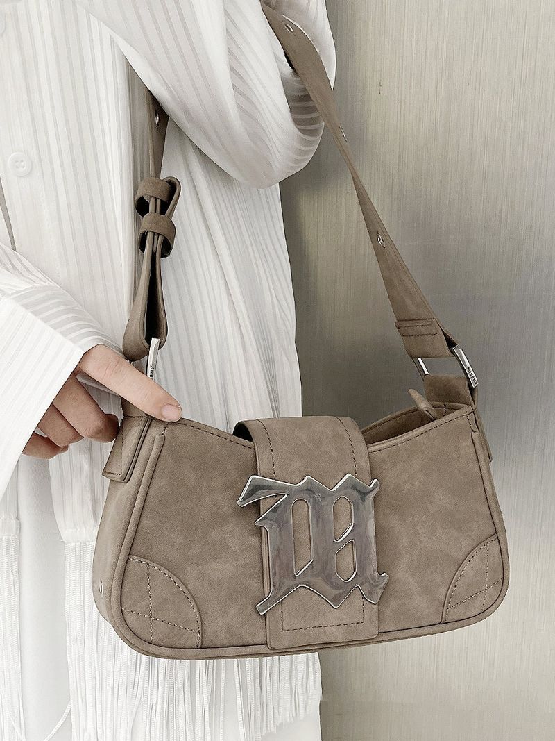 2024 m. rudens/žiemos naujo nišinio dizaino moteriška zomšos odos rankinė ant vieno peties, aštri mergaitiška rankinė pažastims_voghion.com