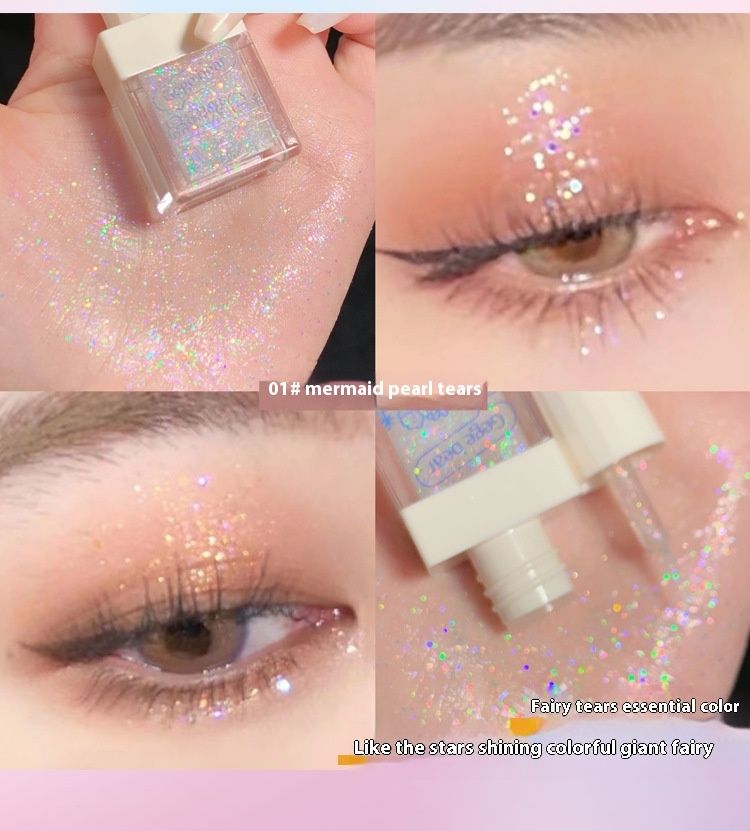 Tekuté oční stíny Gege Bear, perleťové flitry, třpytky, prášek, rozjasňující tekuté oční stíny se stínováním bource morušového, rozjasňující tekuté slzy_voghion.com