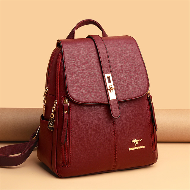 Women Large Capacity Backpack Purses High Quality Leather Female Vintage Bag School Bags Travel Bagpack Ladies Bookbag Rucksack_voghion.com