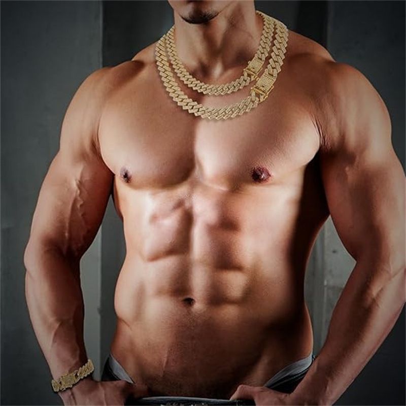 Hip hop polna dvovrstna diamantna trendovska dodatna oprema za moške in ženske kubanska verižna ogrlica_voghion.com