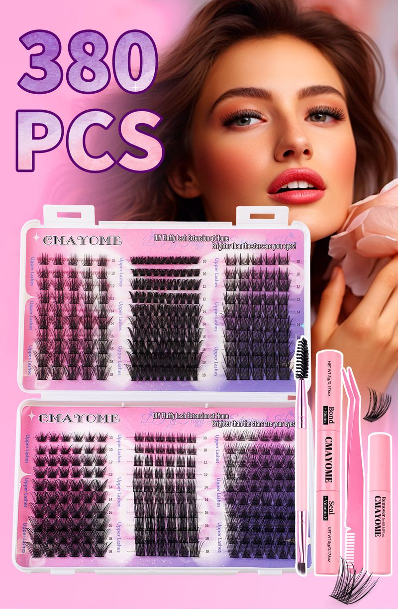 Beauty Essentials Diy False Eyelashes Single Cluster Hair Eyelash Book 380 Cluster Mixed With Eyelash Glue Tool Suit_voghion.com