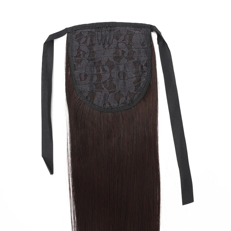 Extensions synthétiques queue de cheval longues et lisses, postiche naturelle résistante à la chaleur de 32 pouces avec Clip pour femmes_voghion.com