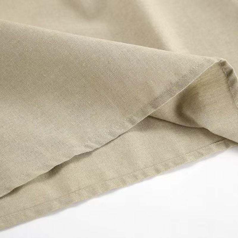 Pantaloni con bretelle in cotone e lino, estivi, europei e americani, 2025, comodi e larghi, casual, set da due pezzi_voghion.com