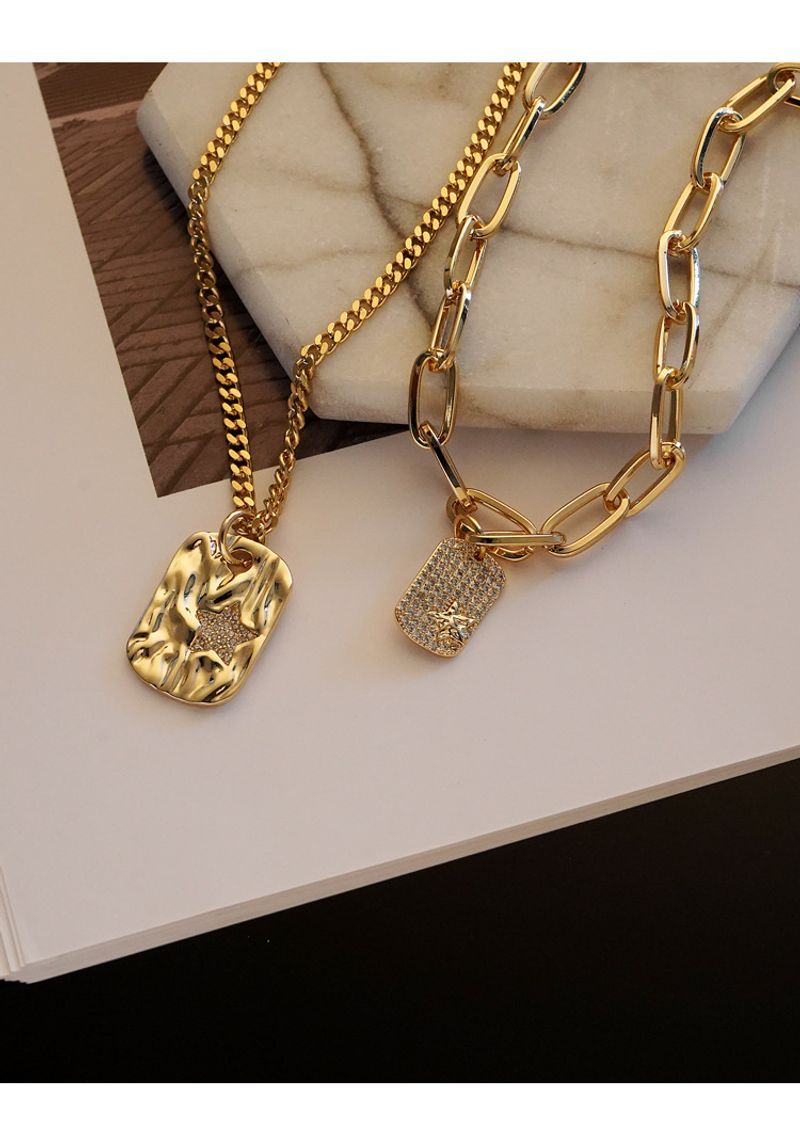 Collana con stella a forma di nicchia leggera, design estivo femminile, semplice catena per clavicola, accessori in stile freddo._voghion.com