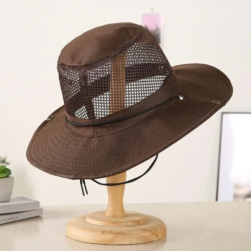 New Arrivals Multiple Styles Outdoor Beach Sun Shade Breathable Bucket Hat Male Summer Fishing Caps Trekking Collapsible Mesh_voghion.com
