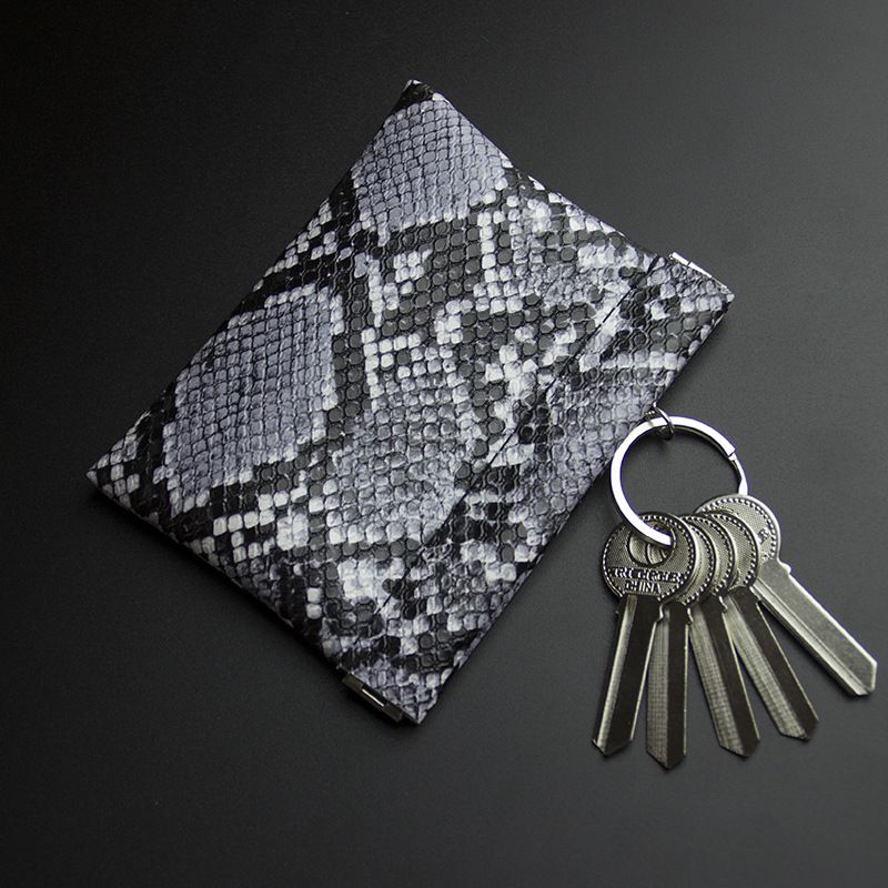 PU Unisex Key Holder Protective Cover Small Leather Case Driver's License Storage Coin Purse Large Capacity_voghion.com