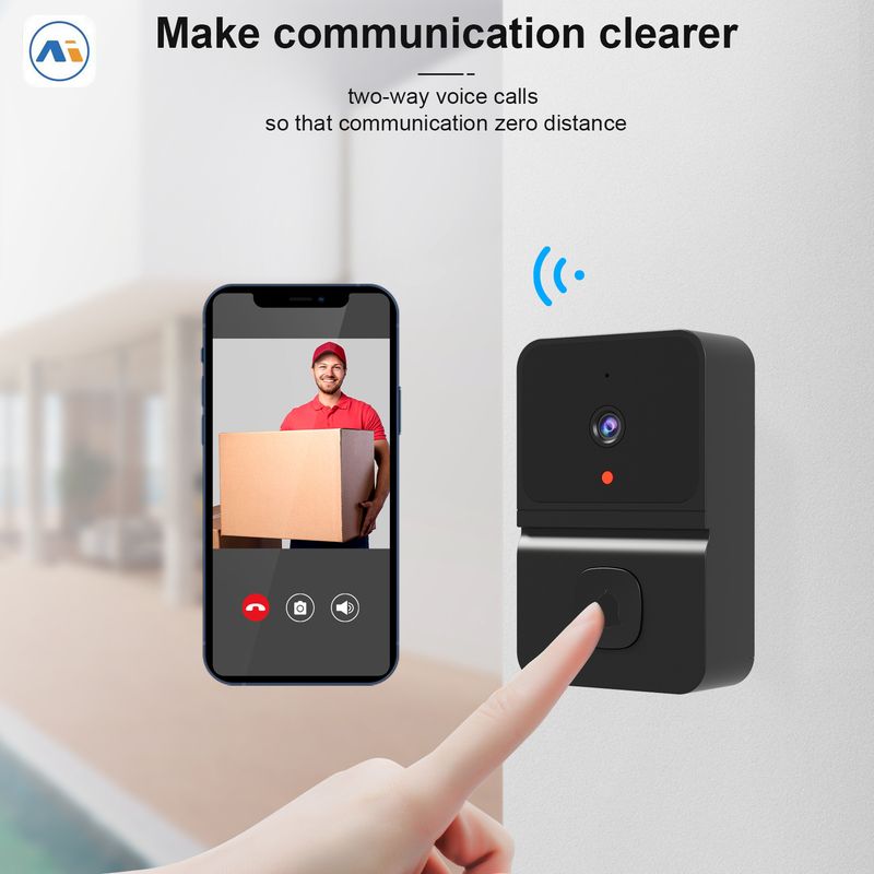 Interphone visuel sans fil à faible consommation d'énergie pour téléphone portable, modèle privé, surveillance, sonnette intelligente WiFi, ensemble Dingdong_voghion.com